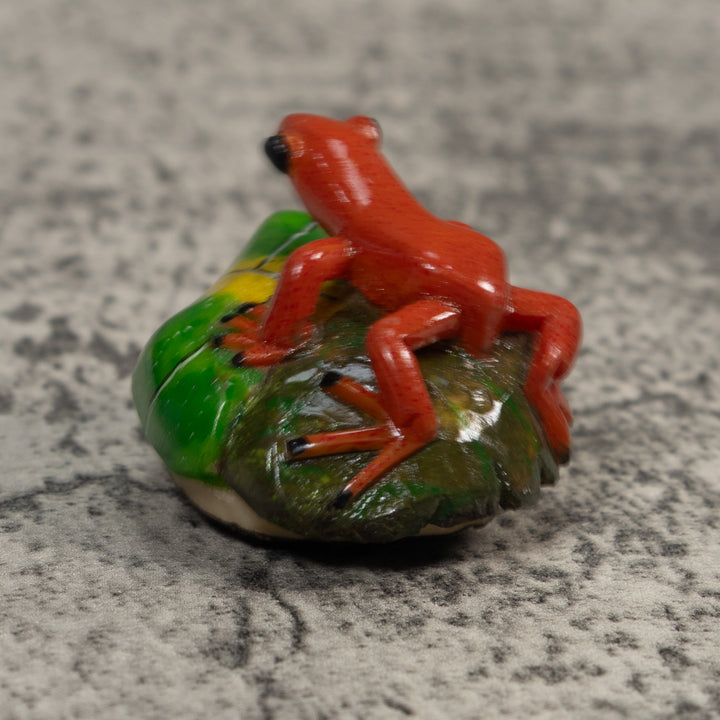 Orange Black-Eyed Poison Dart Frog Tagua Carving