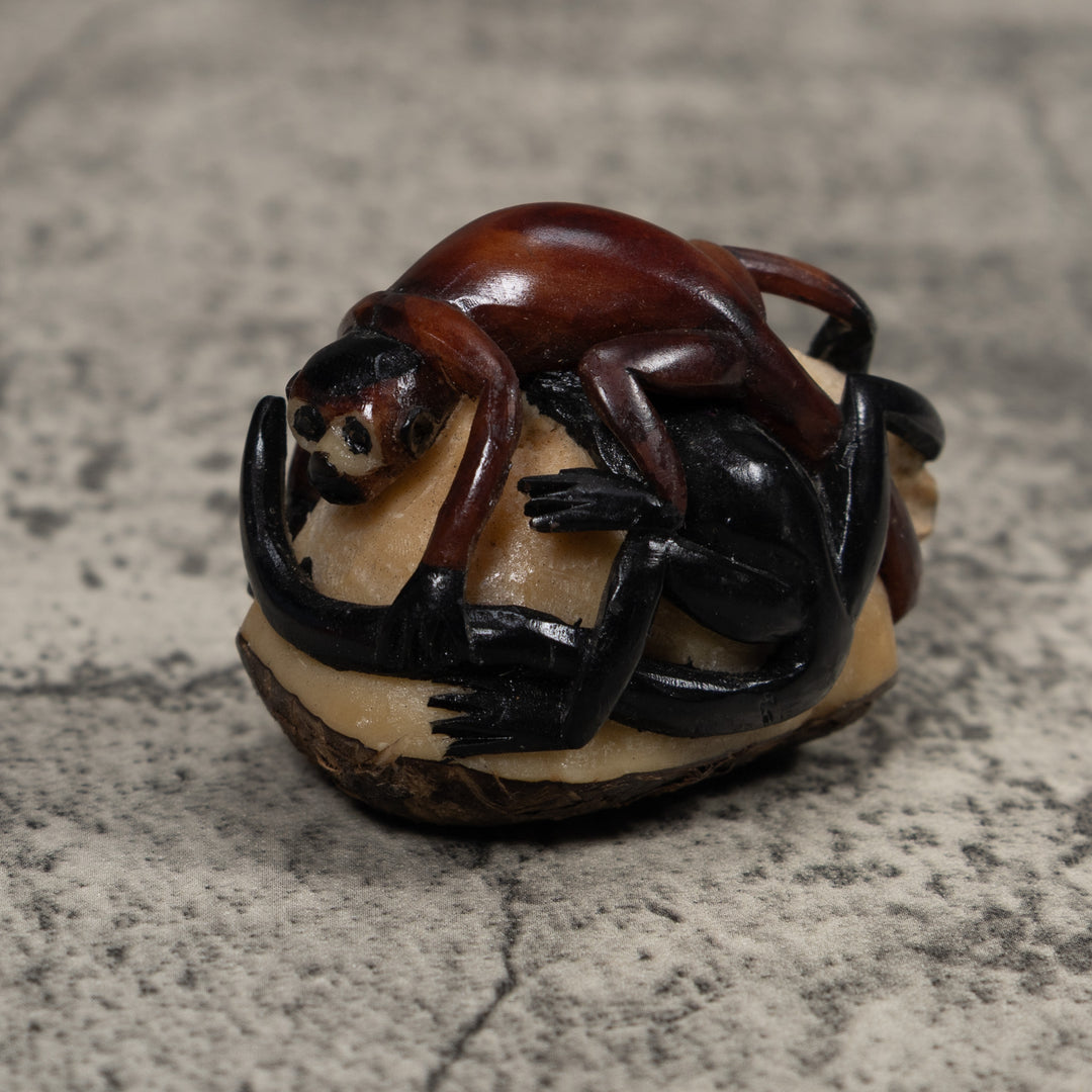 Double Monkey Tagua Carving