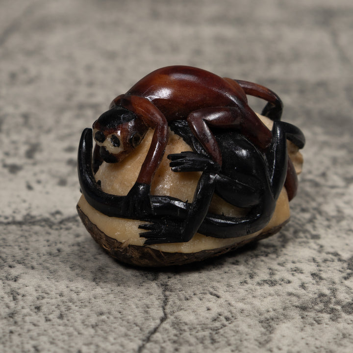 Double Monkey Tagua Carving