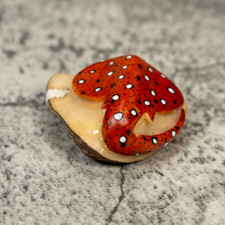Orange Black And White Stingray Tagua Carving
