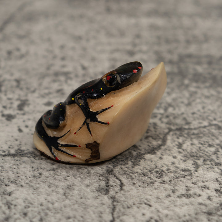Vintage Poison Dart Frog Tagua Carving