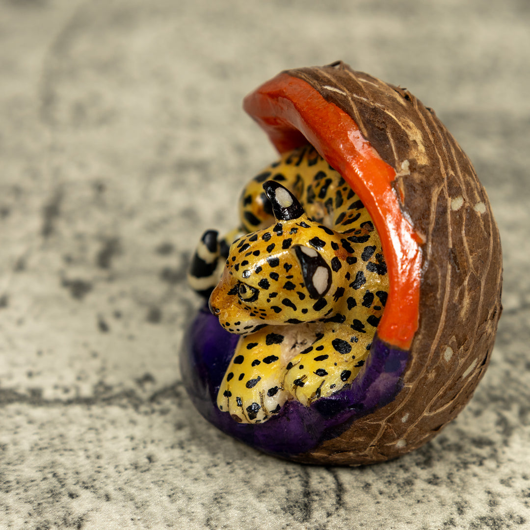 Clemson Purple And Orange Tiger Tagua Carving