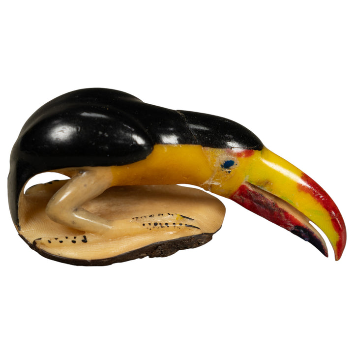Vintage Toucan Parrot Bird Tagua Carving