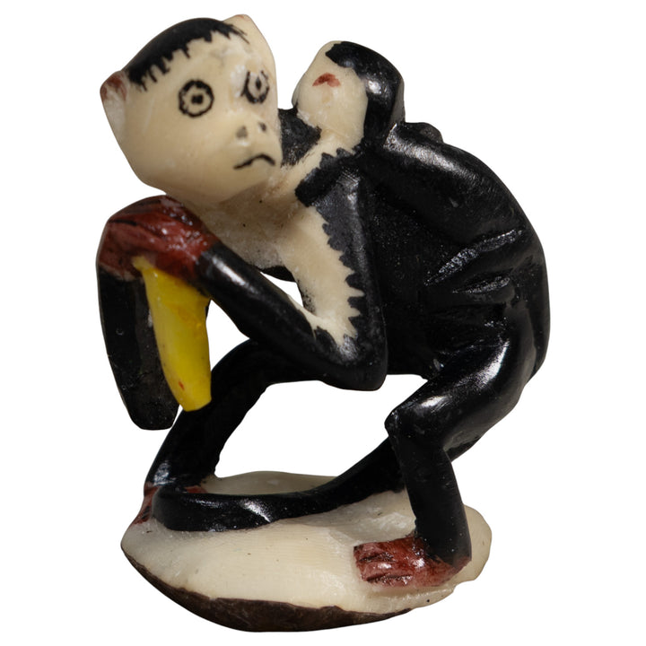 White Face Monkey With Infant Tagua Carving