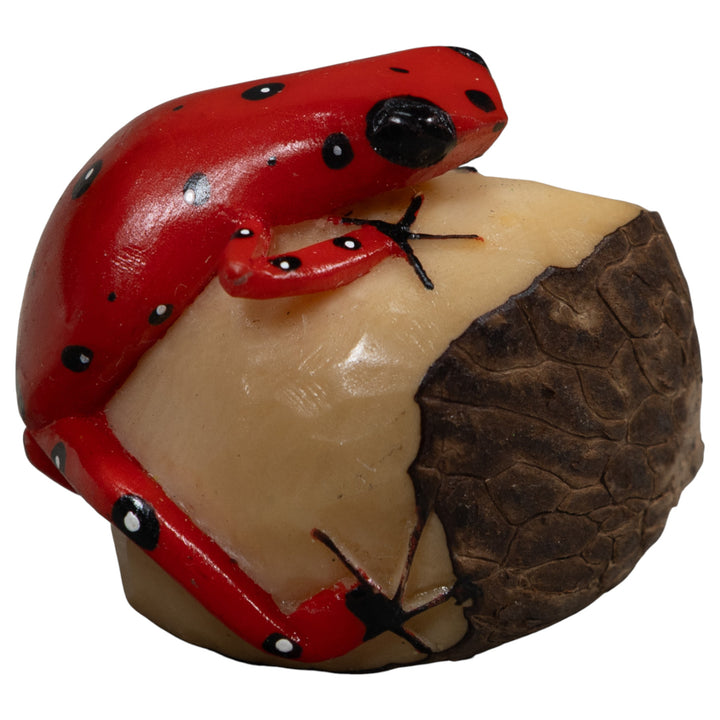 Vintage Red Poison Dart Frog Tagua Carving