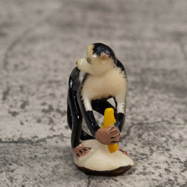 White face Monkey With Infant Tagua Carving