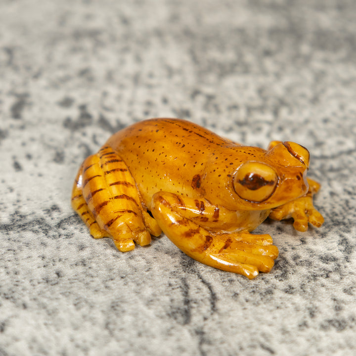Free-Standing Brown Frog Tagua Carving