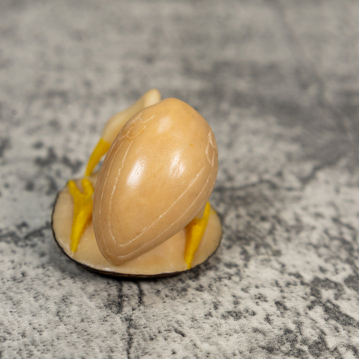 Yellow And White Waterbird Heron Tagua Carving