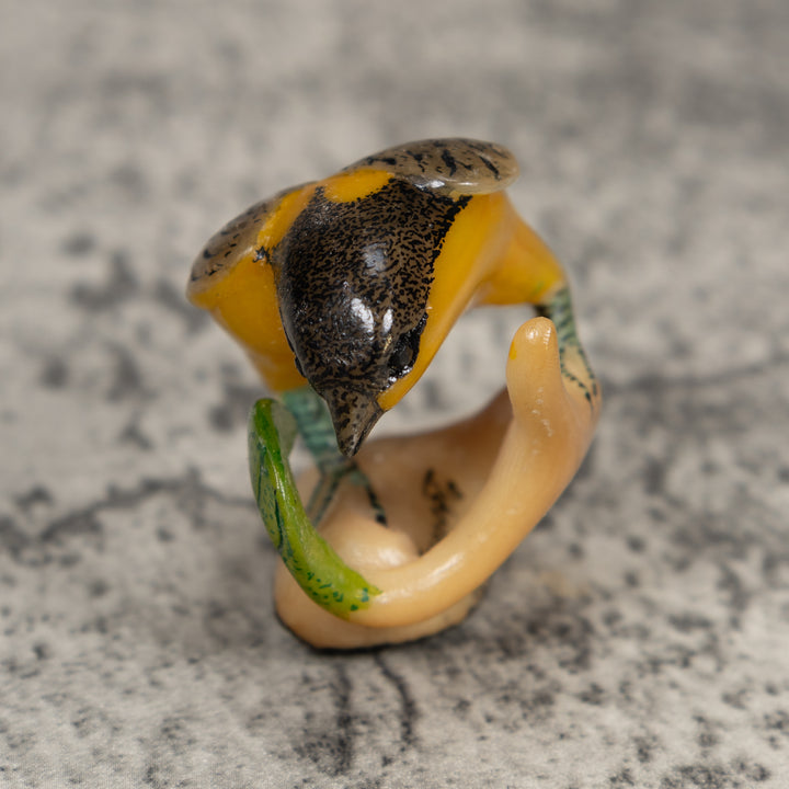 Undercut Oriole Bird Tagua Carving