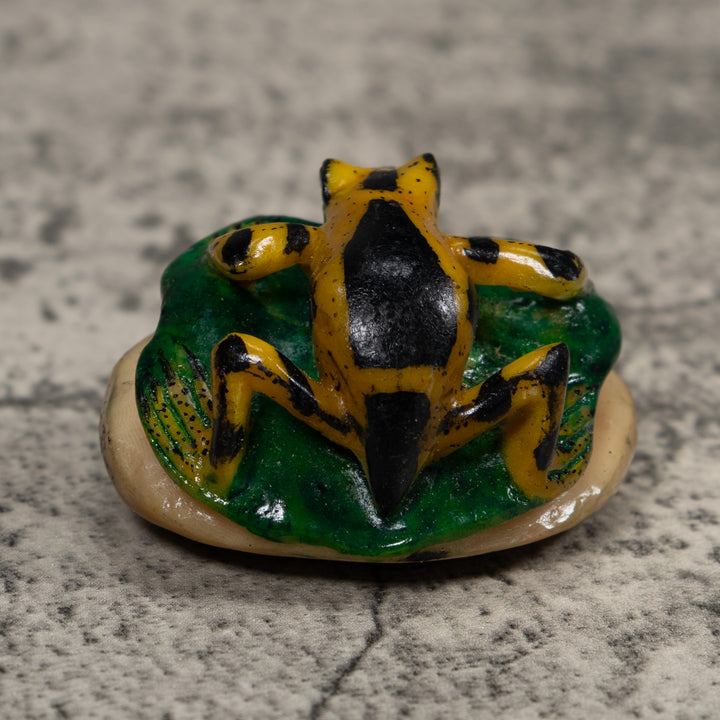 Poison Dart Frog On Leaf Tagua Carving