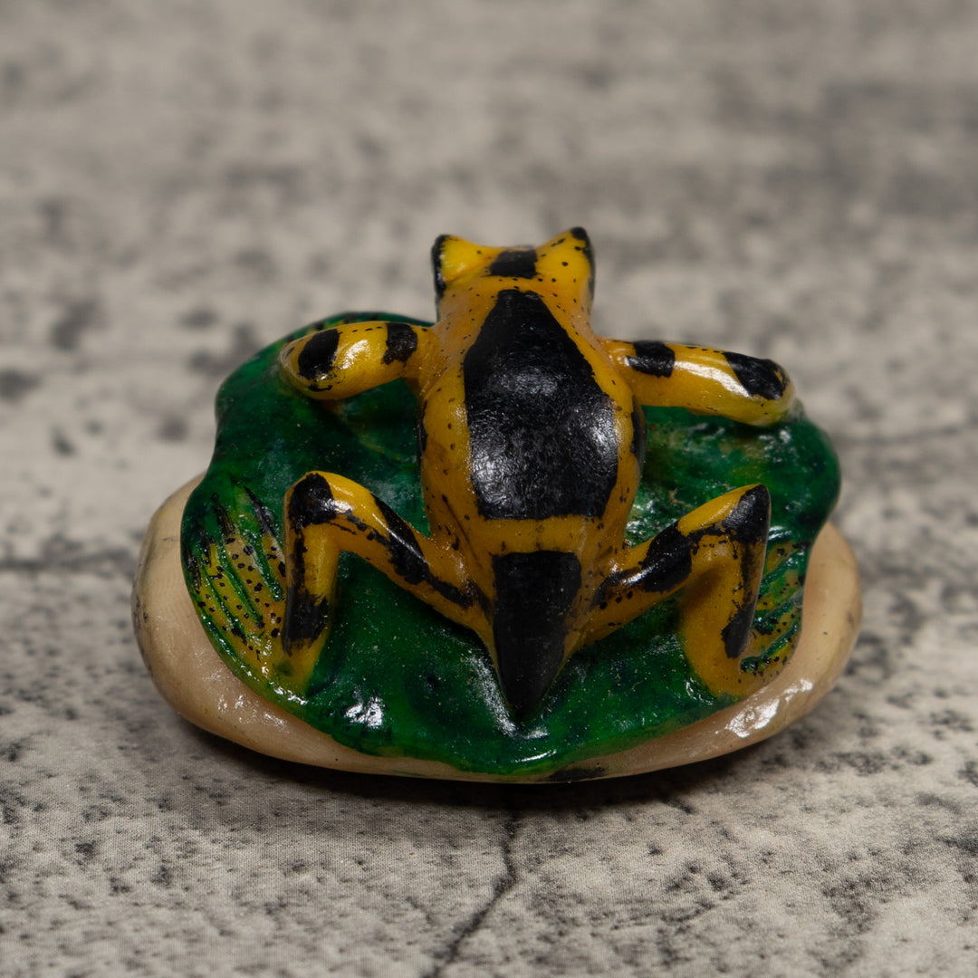 Poison Dart Frog On Leaf Tagua Carving