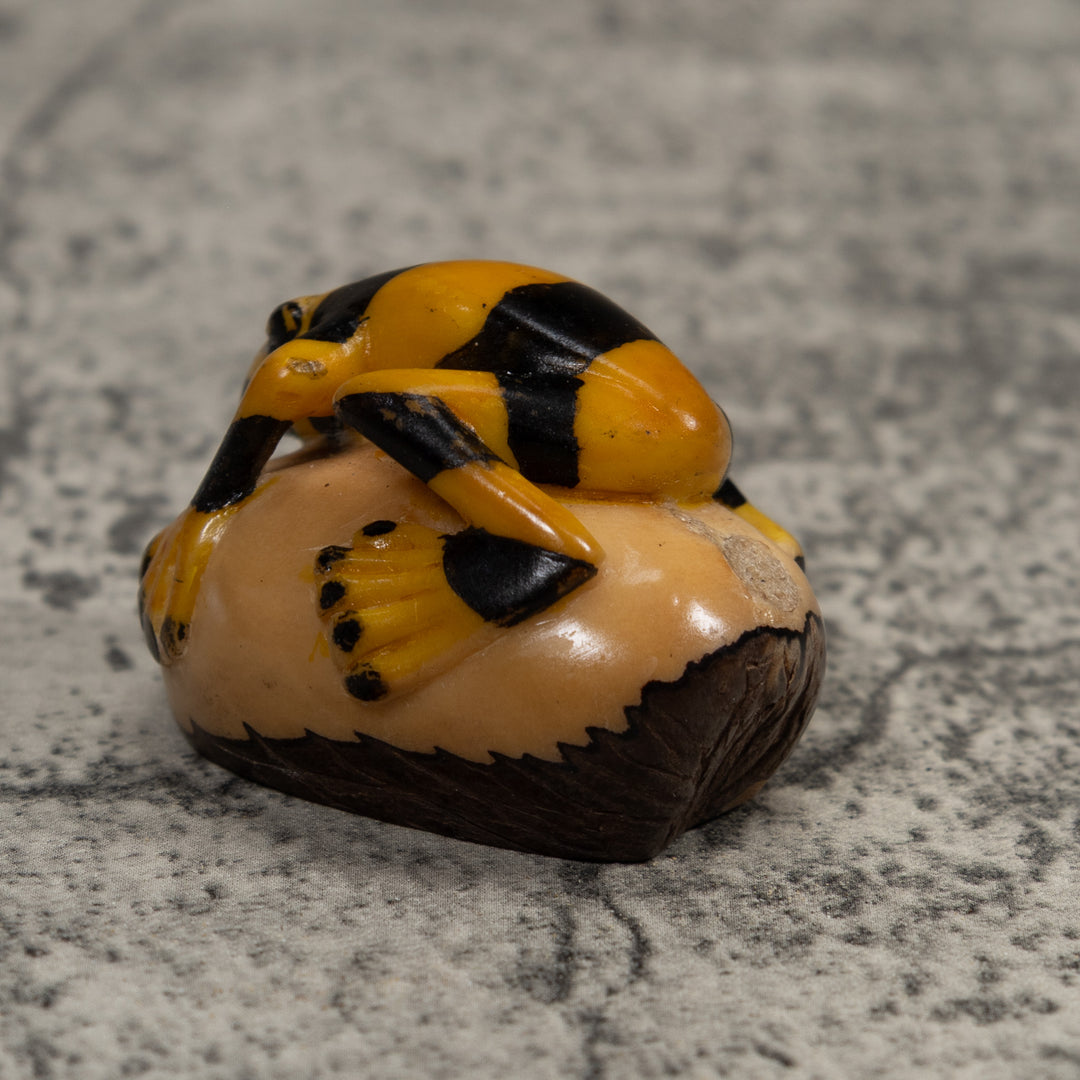 Vintage Poison Dart Frog Tagua Carving