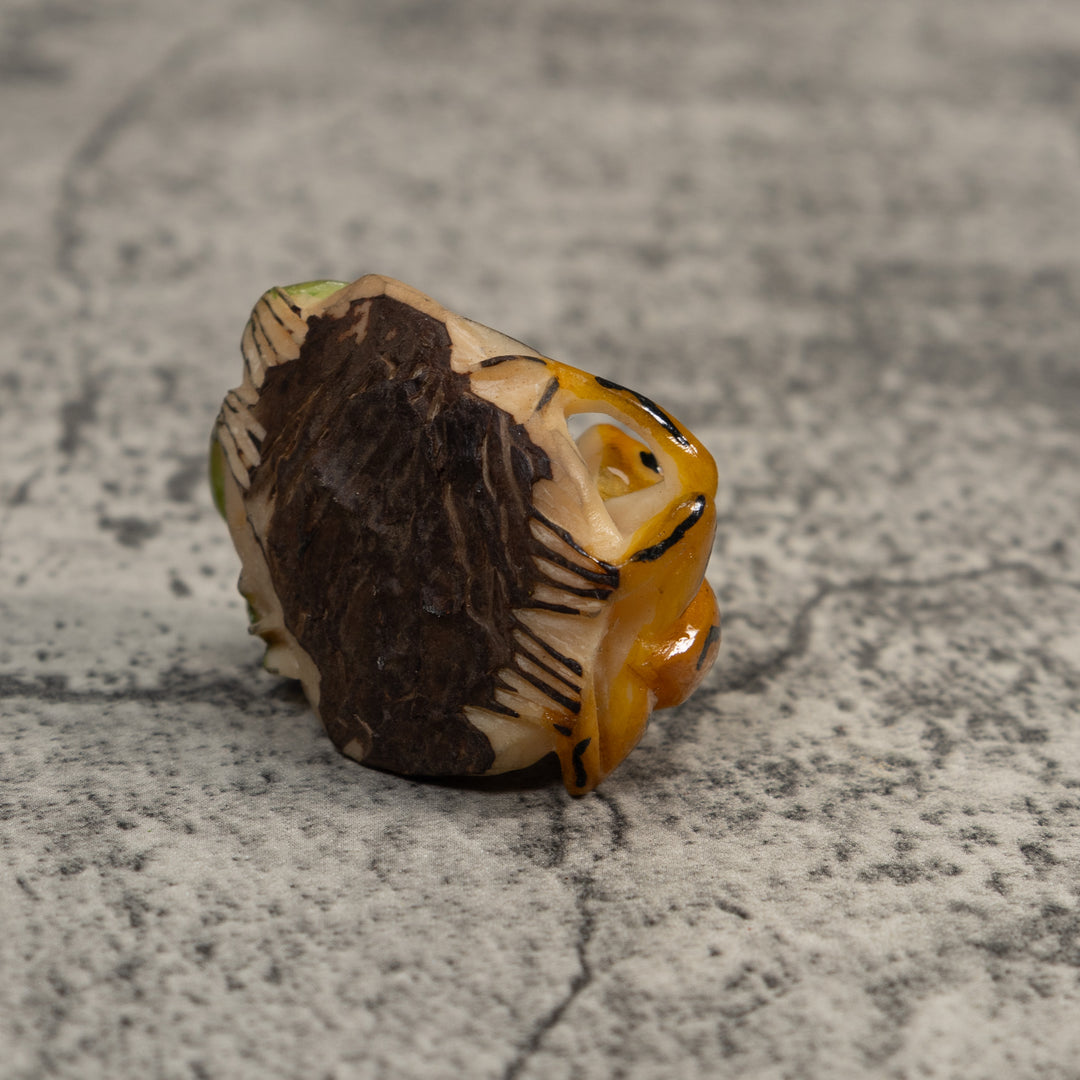 Gold And Green Double Poison Dart Frog Tagua Carving