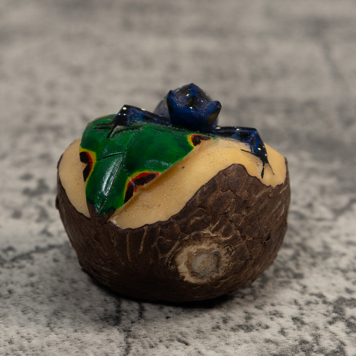 Blue And Yellow Poison Dart Frog Tagua Carving