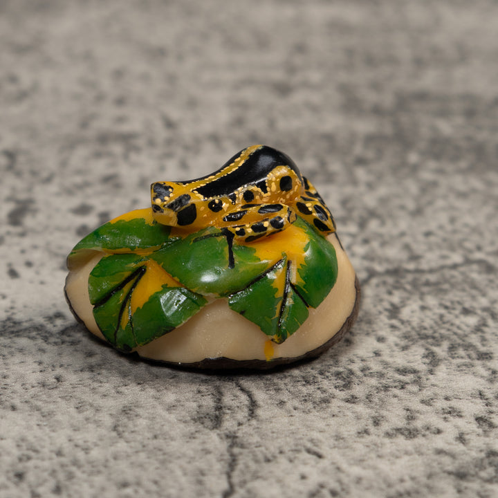 Gold And Black Poison Dart Frog Tagua Carving