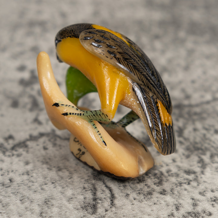 Undercut Oriole Bird Tagua Carving