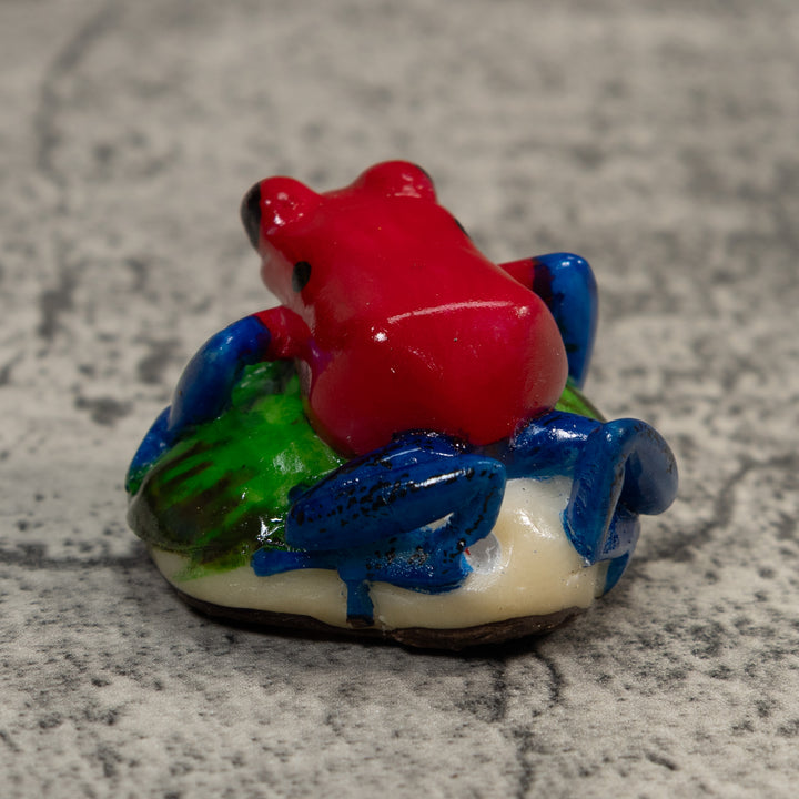 Red Blue And Green Poison Dart Frog Tagua Carving