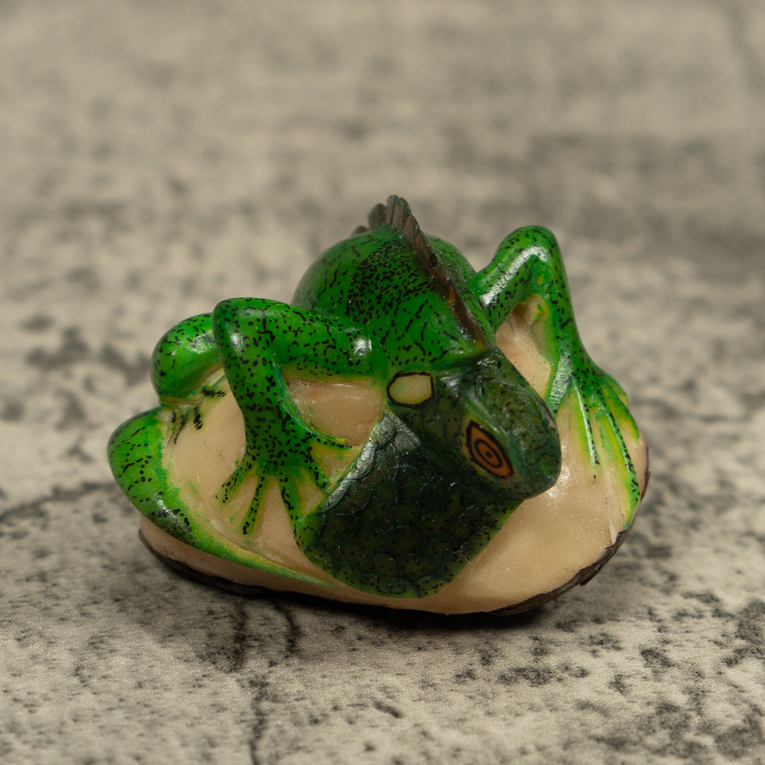Vintage Iguana Lizard Reptile Tagua Carving