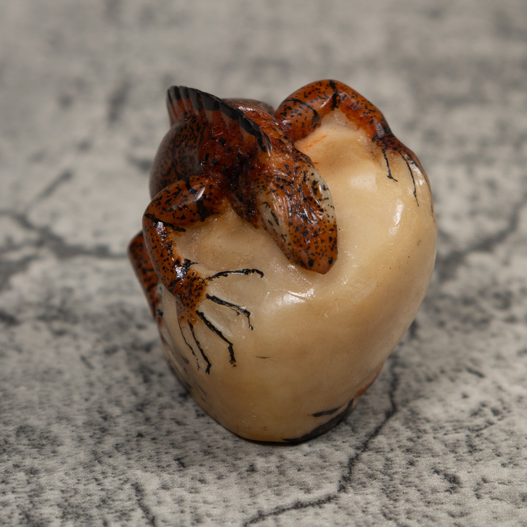 Vintage Brown Iguana Tagua Carving