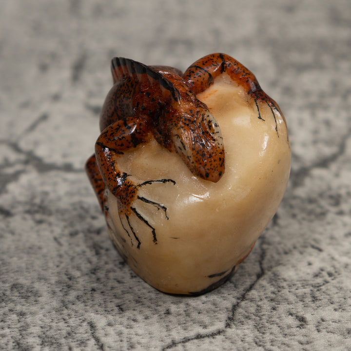 Vintage Brown Iguana Tagua Carving