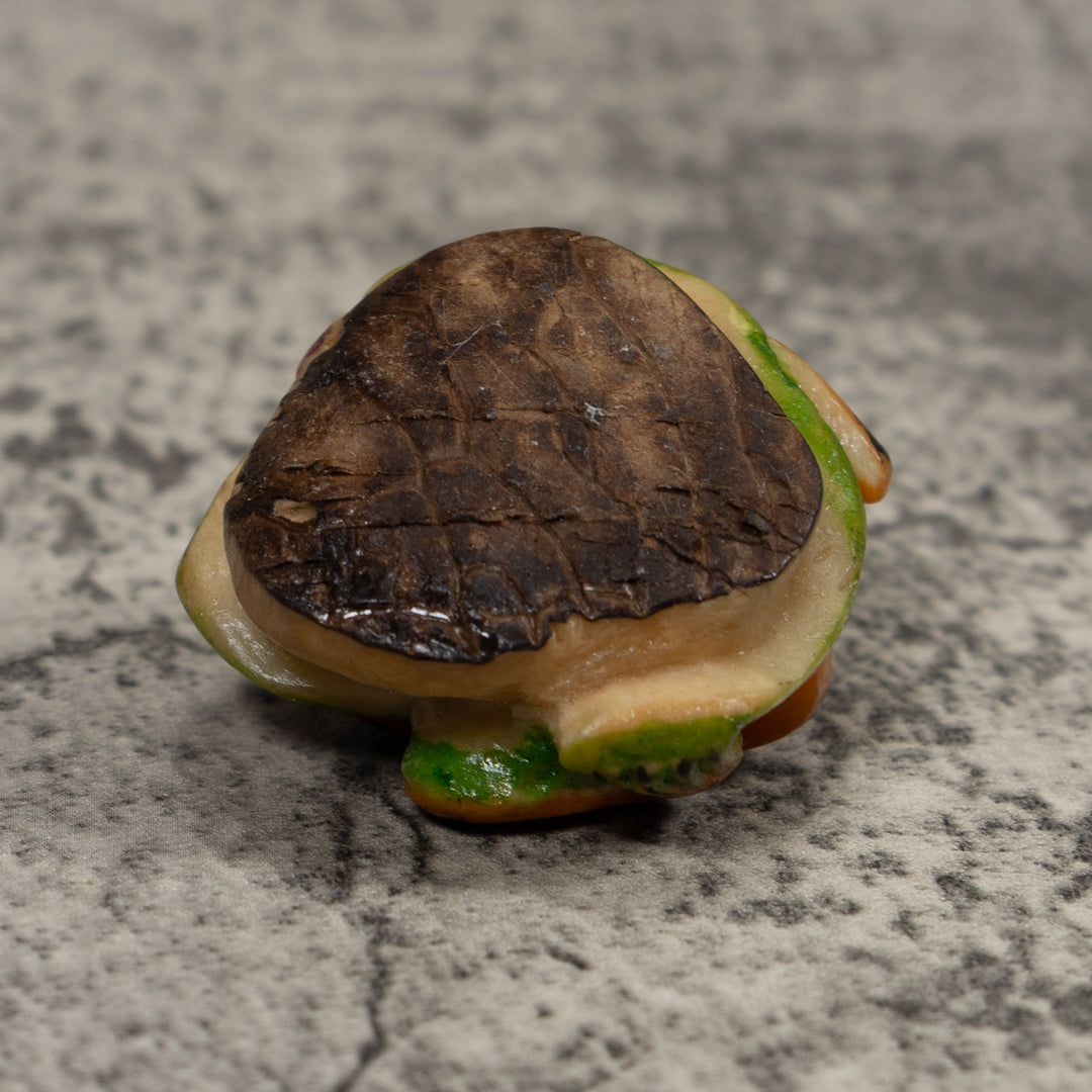 Vintage Black Gold And Green Poison Dart Frog Tagua Carving