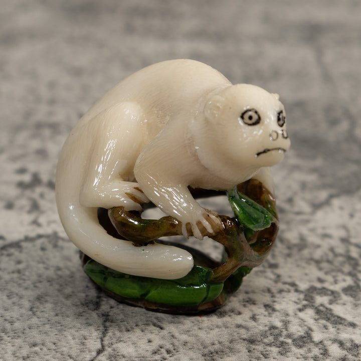 White Natural Monkey Tagua Carving