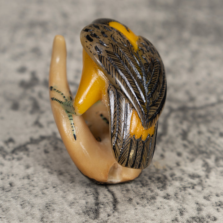 Undercut Oriole Bird Tagua Carving