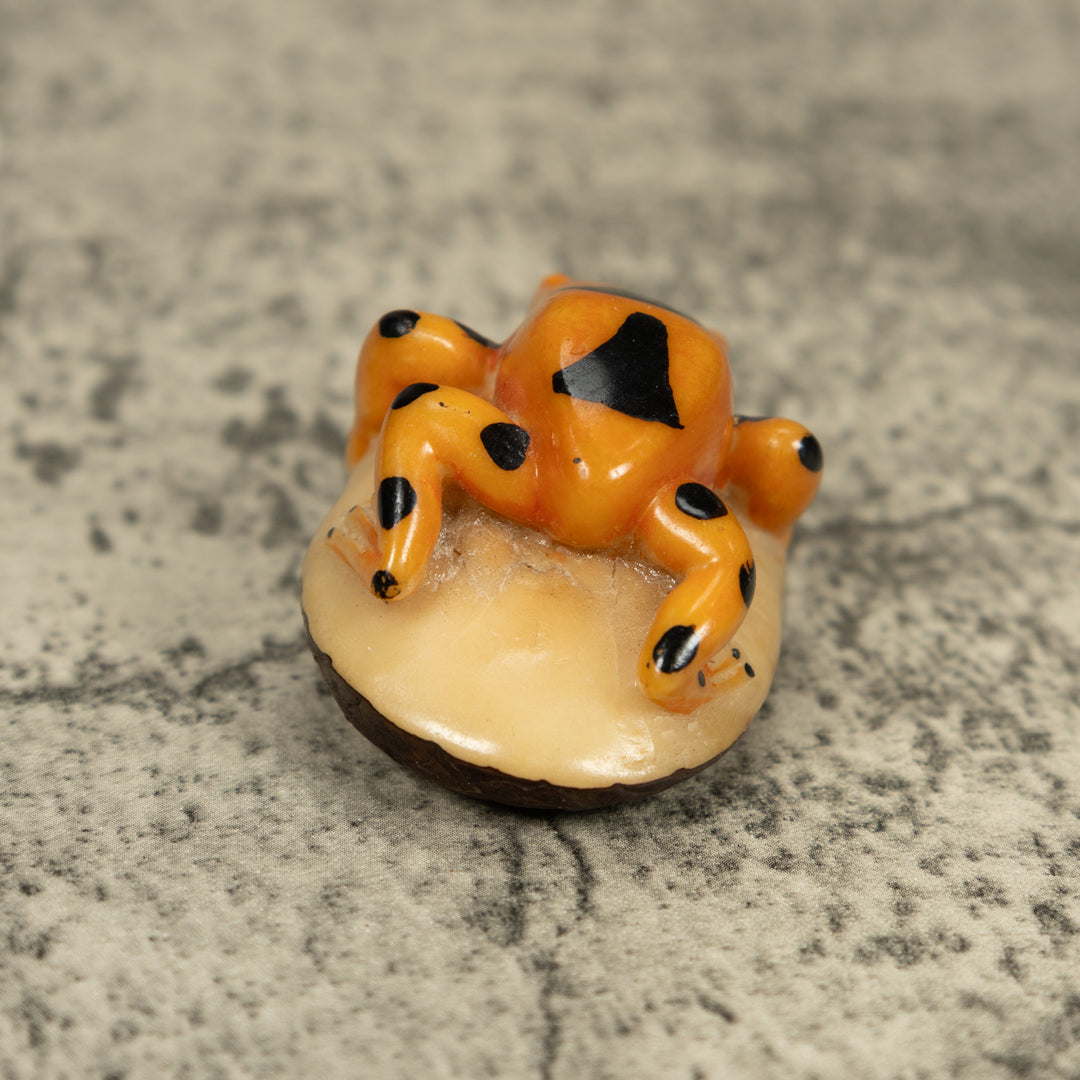 Vintage Gold And Black Poison Dart Frog Tagua Carving