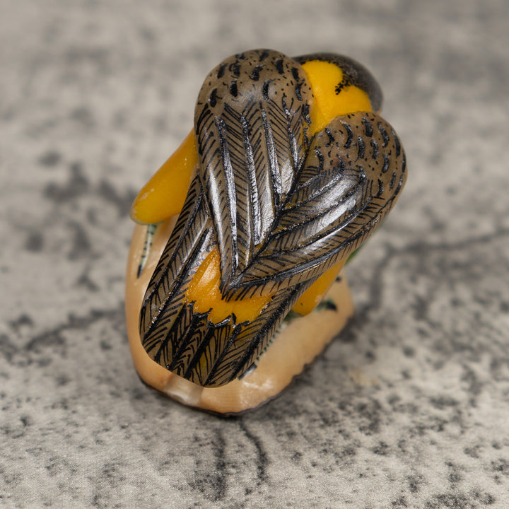 Undercut Oriole Bird Tagua Carving