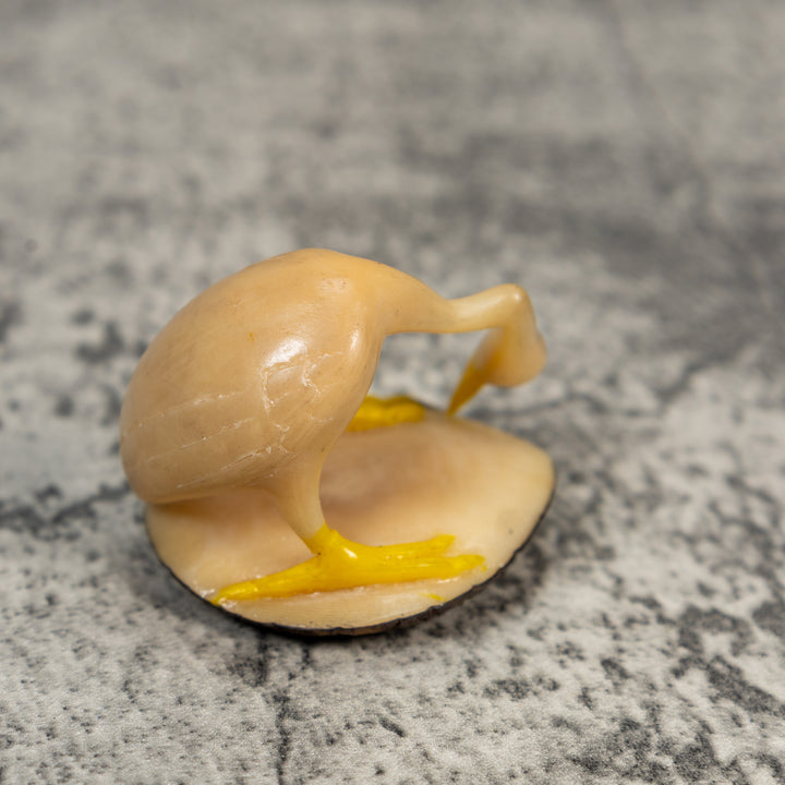 Yellow And White Waterbird Heron Tagua Carving