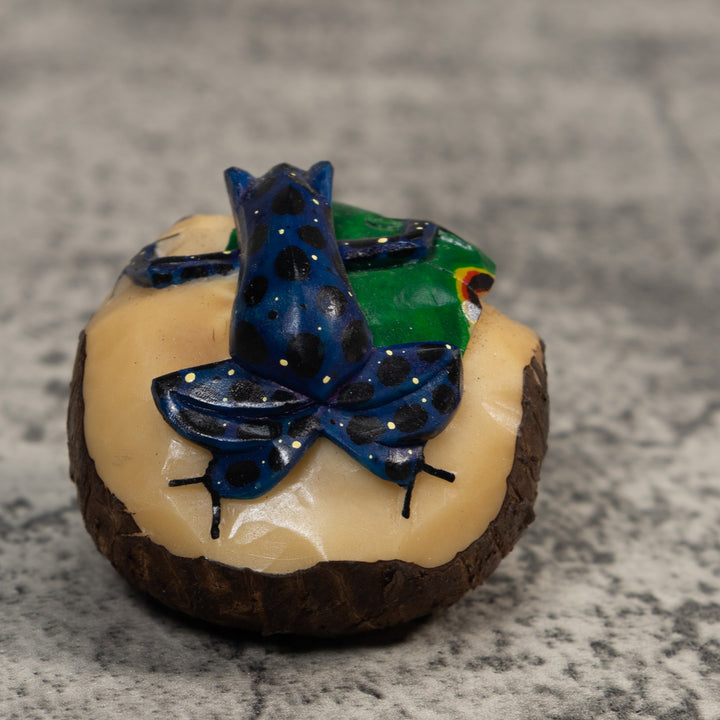 Blue And Yellow Poison Dart Frog Tagua Carving