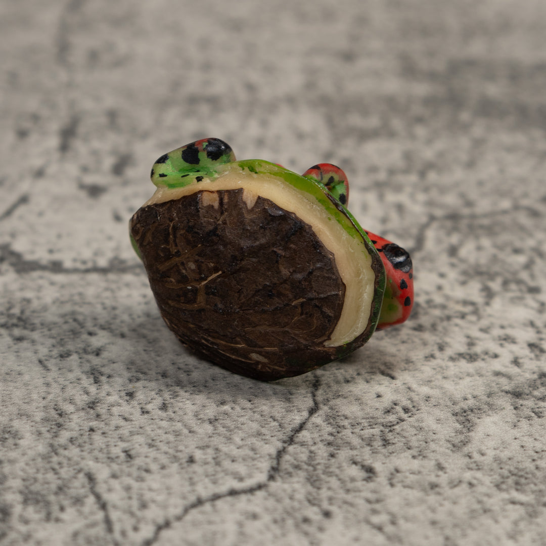 Red Black And Green Poison Dart Frog Tagua Carving
