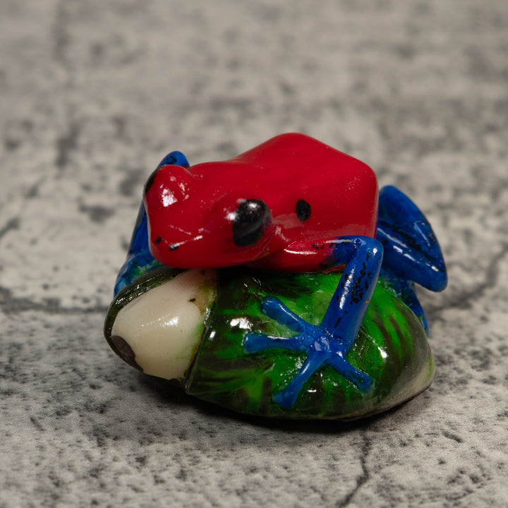 Red Blue And Green Poison Dart Frog Tagua Carving