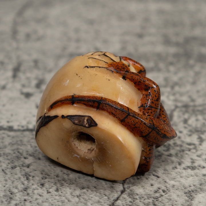 Vintage Brown Iguana Tagua Carving