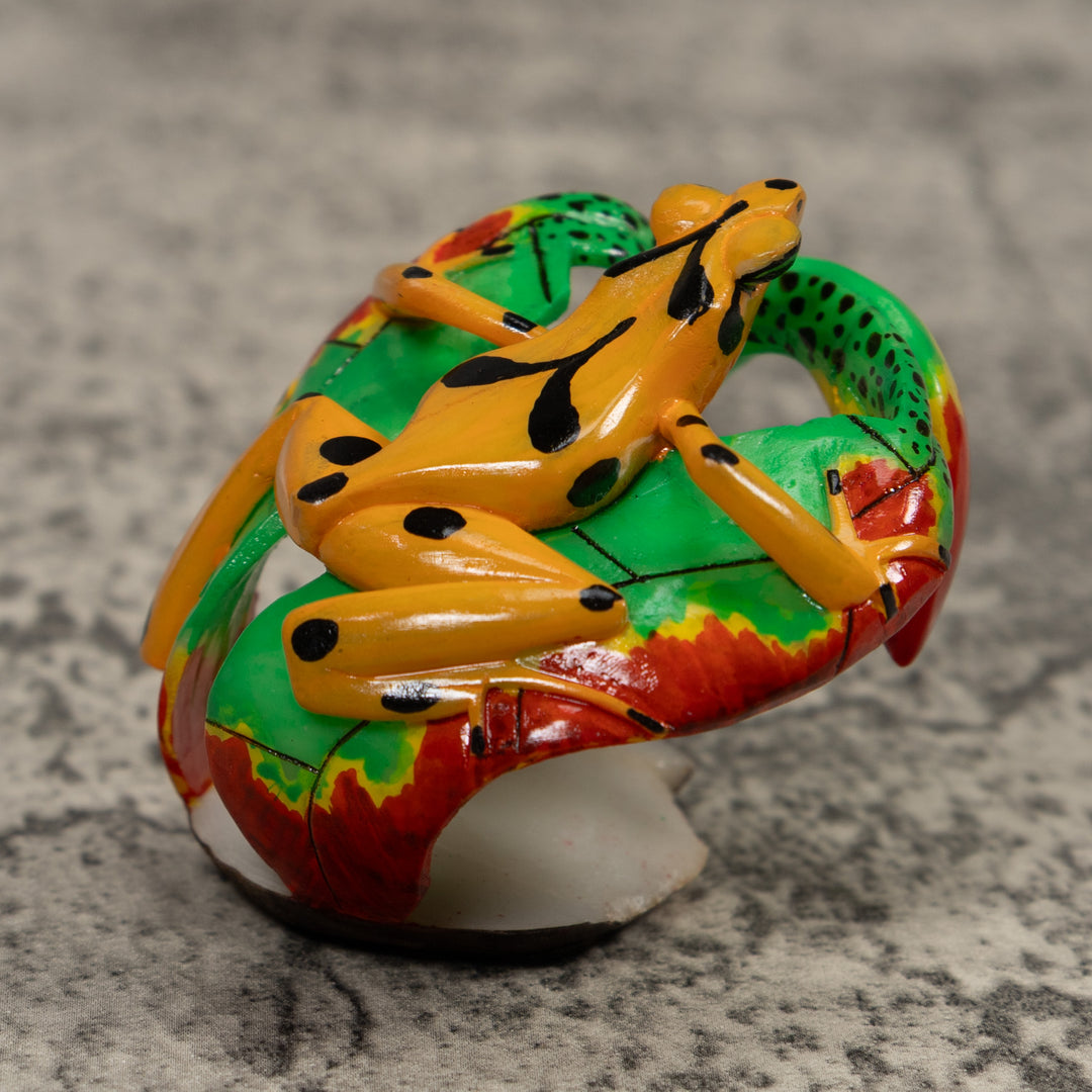 Golden Frog Tagua Carving