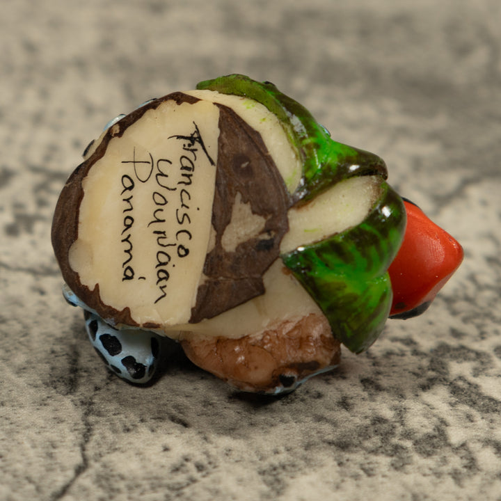 Red And Blue Poison Dart Frog Tagua Carving