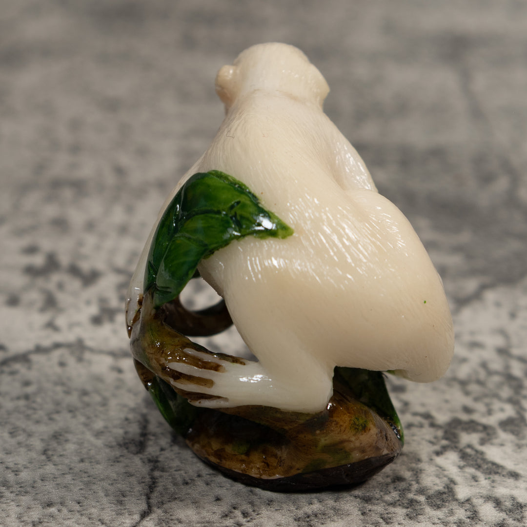 White Natural Monkey Tagua Carving