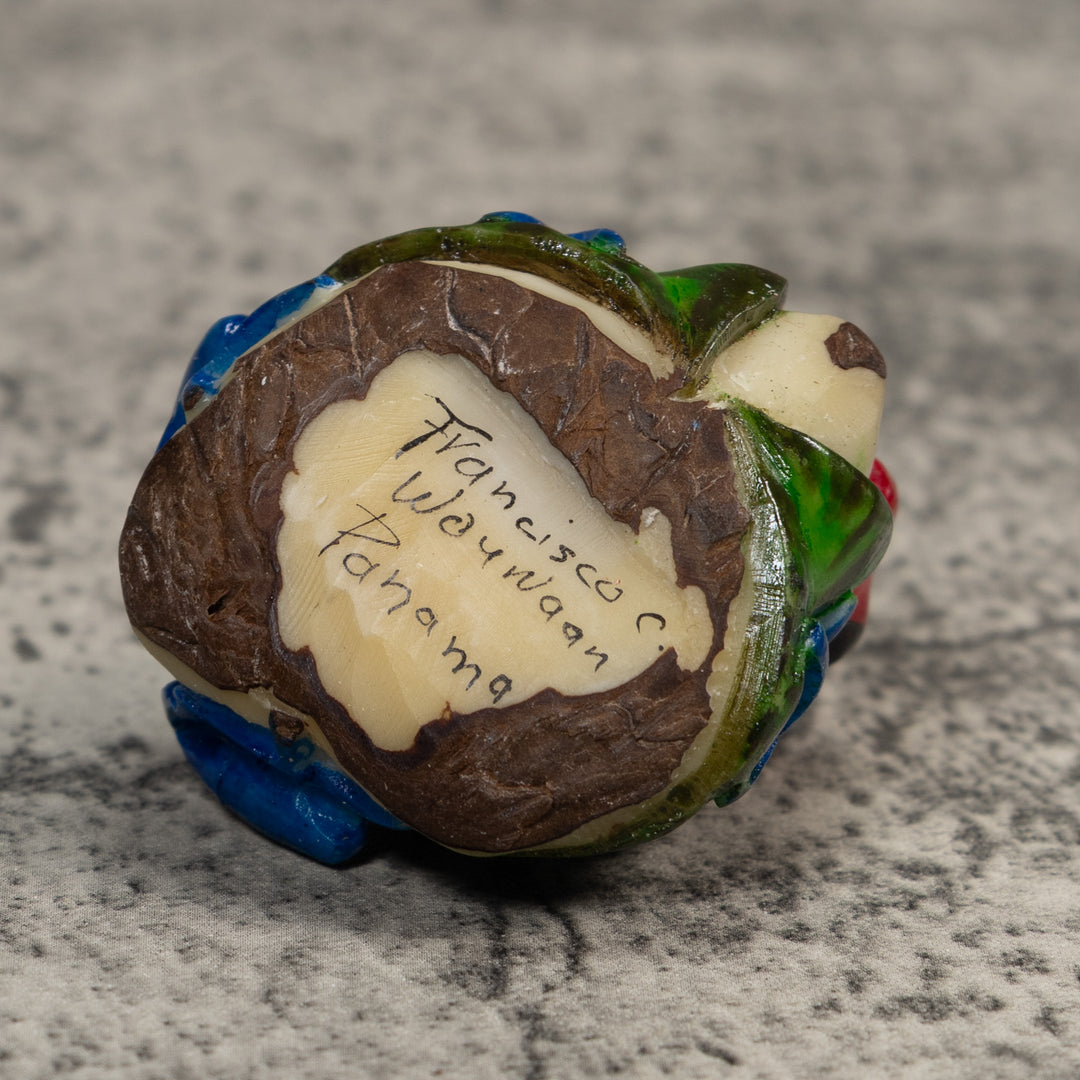 Red Blue And Green Poison Dart Frog Tagua Carving