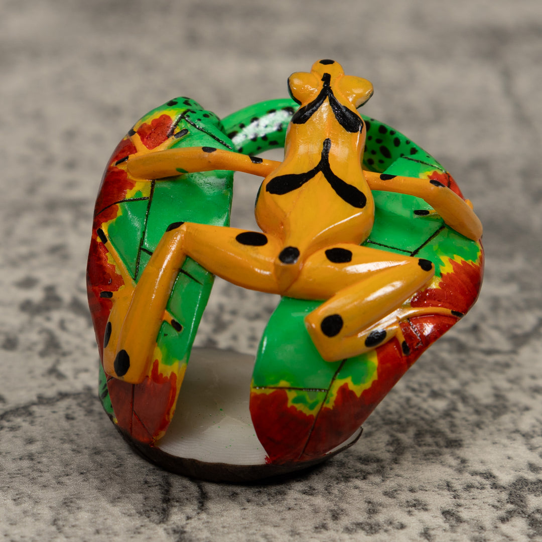 Golden Frog Tagua Carving