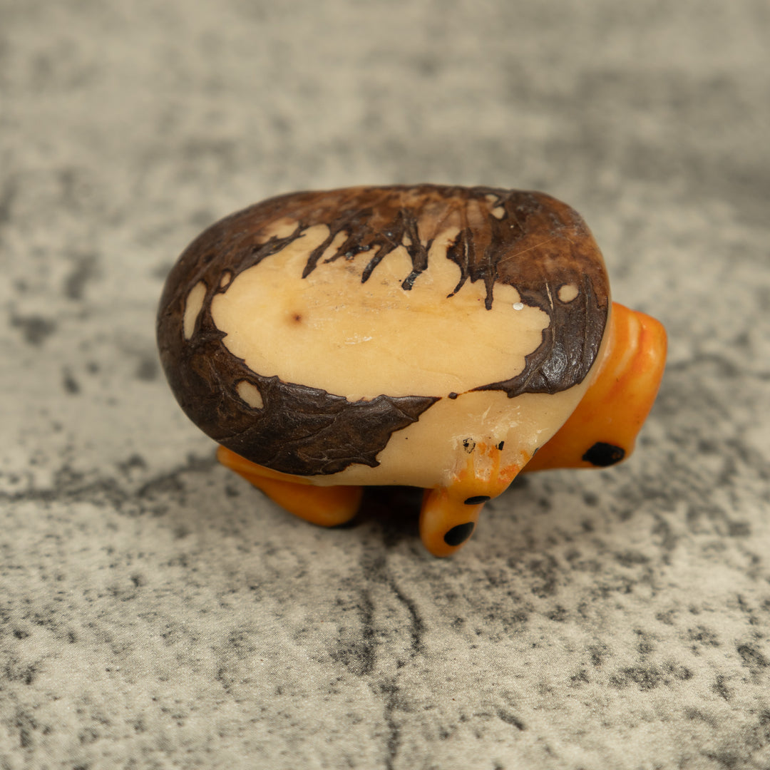 Vintage Gold And Black Poison Dart Frog Tagua Carving
