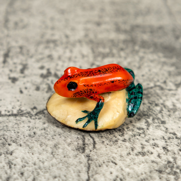 Red And Blue Poison Dart Frog Tagua Carving