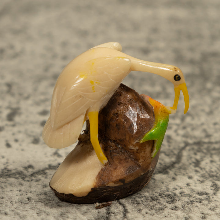 White Waterbird Tagua Carving