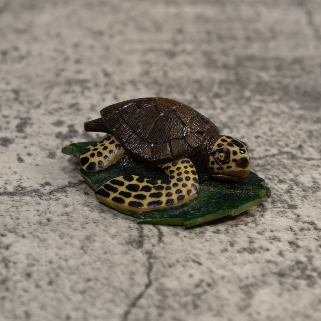 Brown And Yellow Sea Turtle Tagua Carving