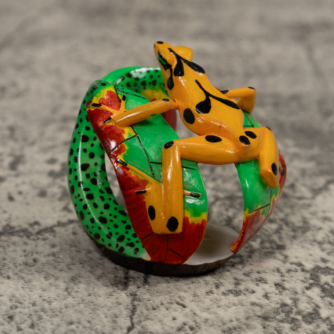 Golden Frog Tagua Carving