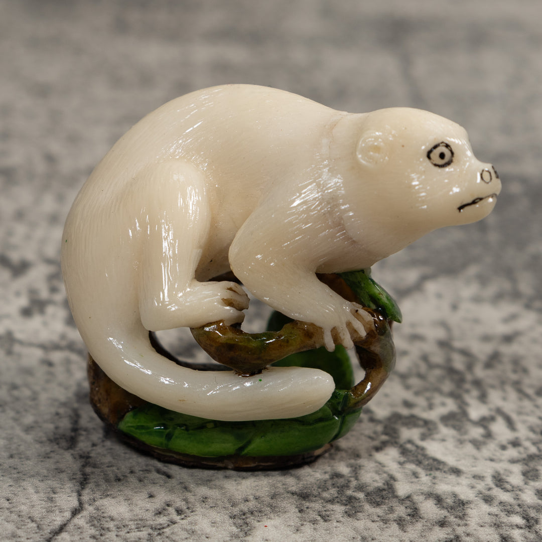 White Natural Monkey Tagua Carving