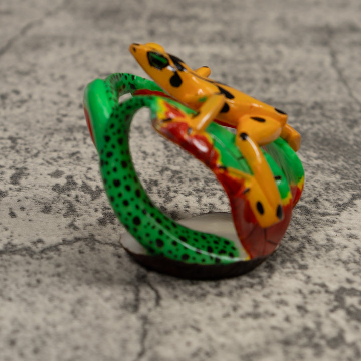 Golden Frog Tagua Carving