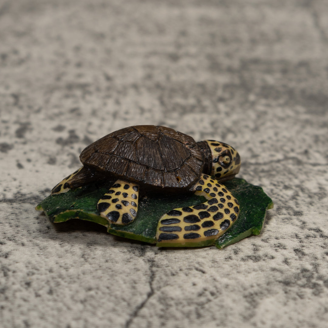 Brown And Yellow Sea Turtle Tagua Carving