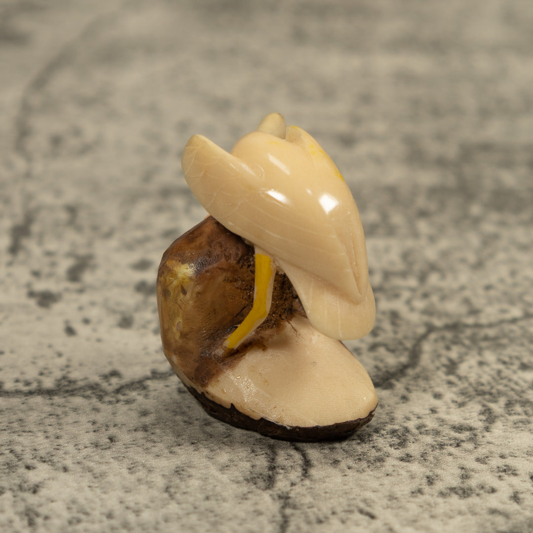 White Waterbird Tagua Carving