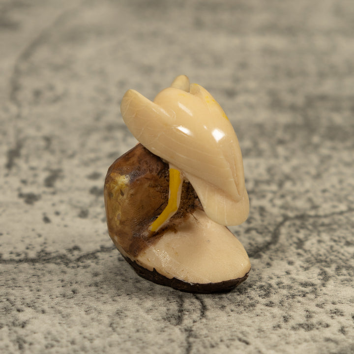 White Waterbird Tagua Carving