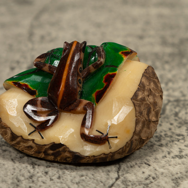 Vintage Poison Dart Frog Tagua Carving